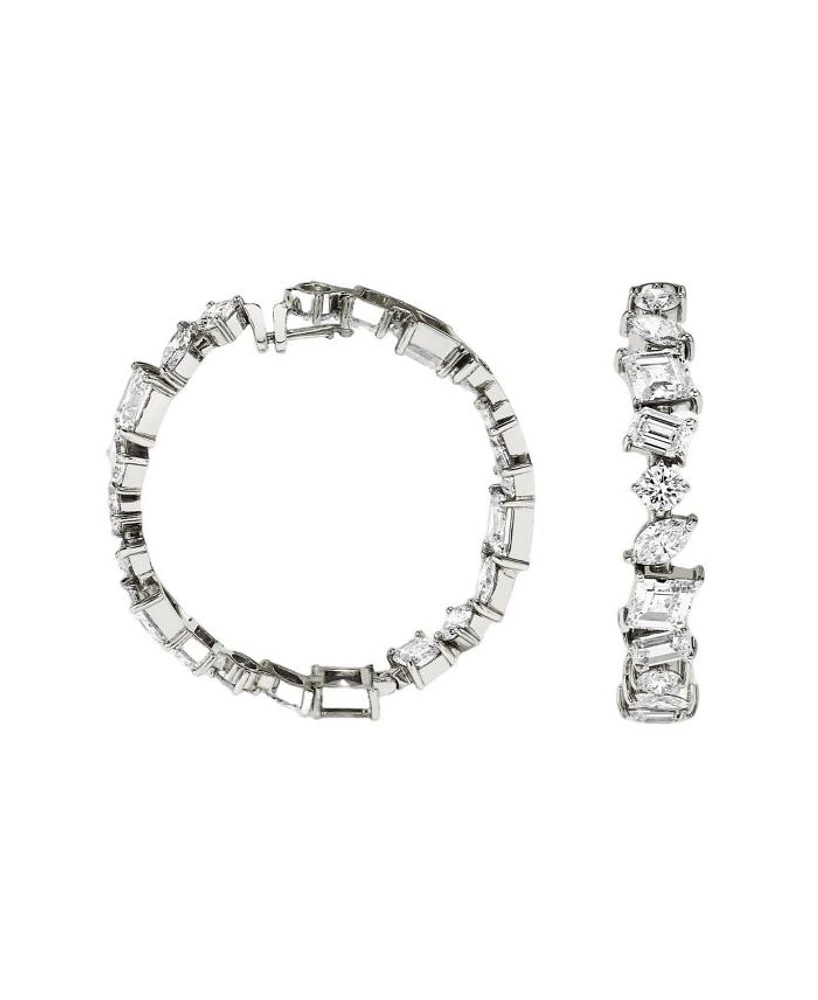 Illuminate Hoops in 14K White Gold, 18.3ctw Mixed Shaped Lab Grown Diamonds