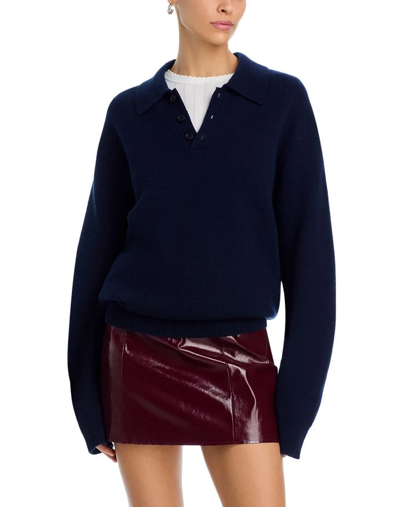 Allday Cashmere Polo Sweater