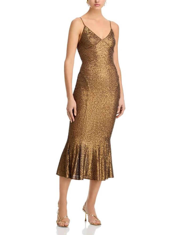 Sequin Fishtail Midi Dress