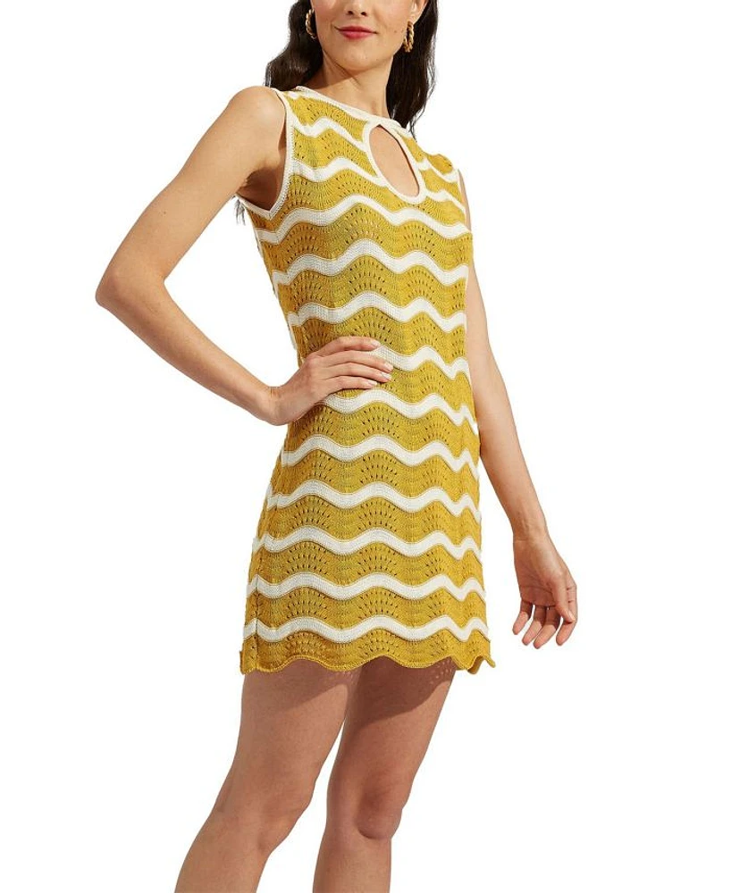 Wavy Mini Dress Avorio / Giallo Ivory