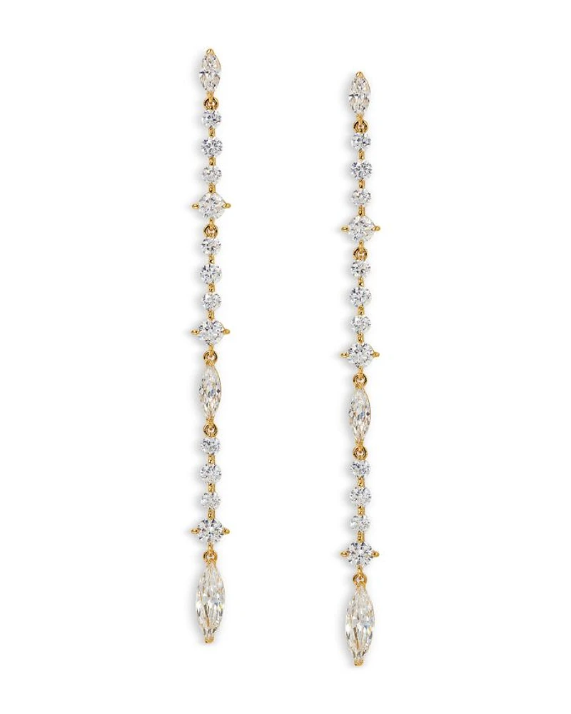 Cassi Cubic Zirconia Marquis & Round Linear Drop Earrings