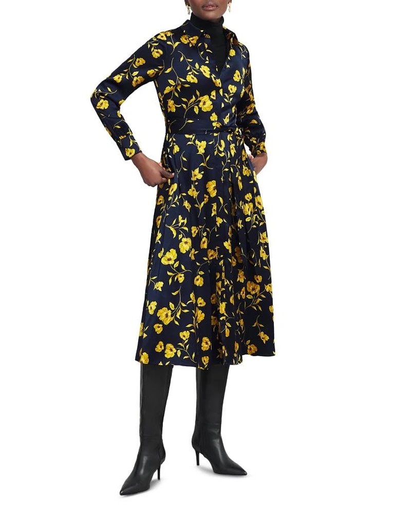 Amelia Satin Shirt Dress