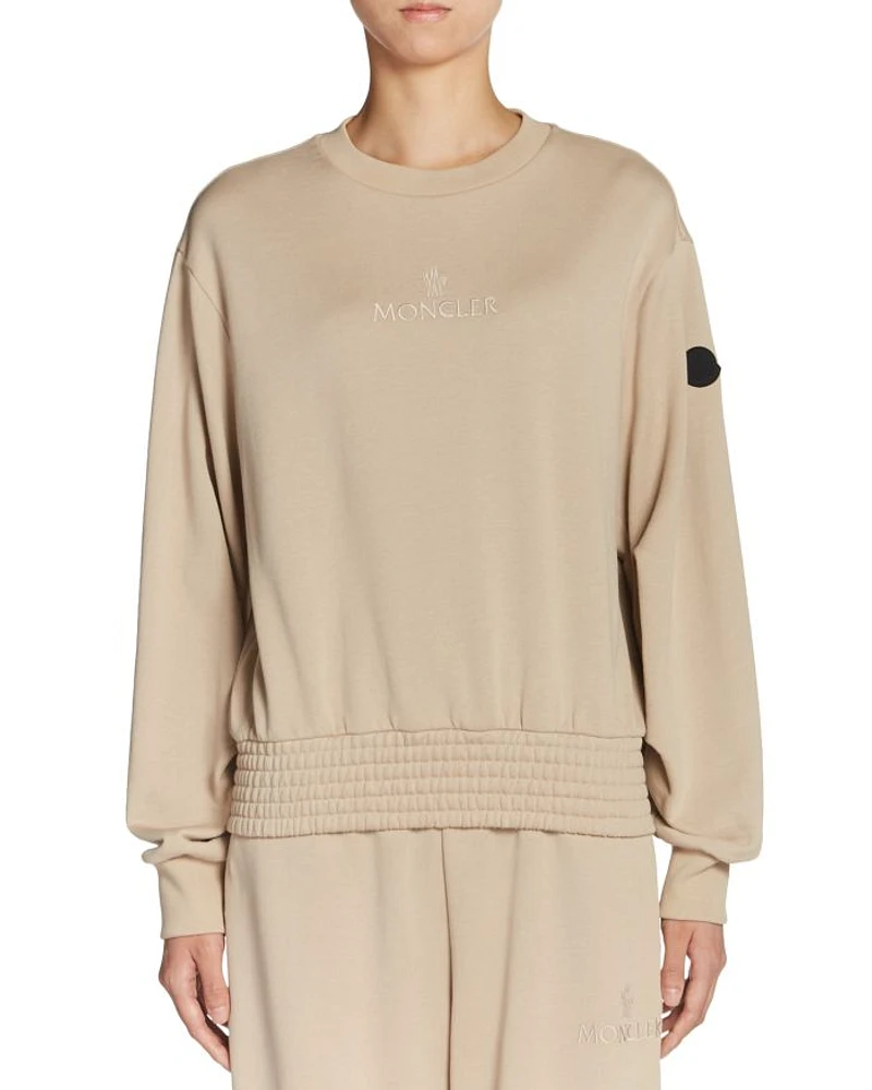 Smocked Hem Sweatshirt
