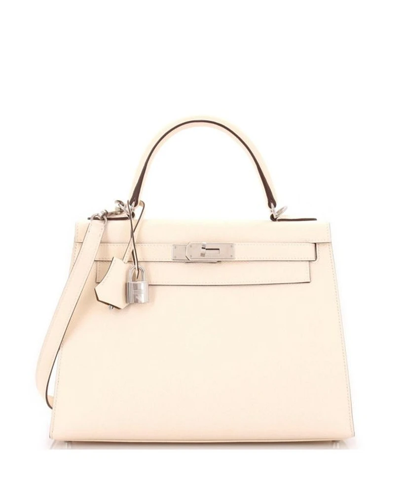 Kelly 28 Handbag Verso Epsom with Palladium Hardware
