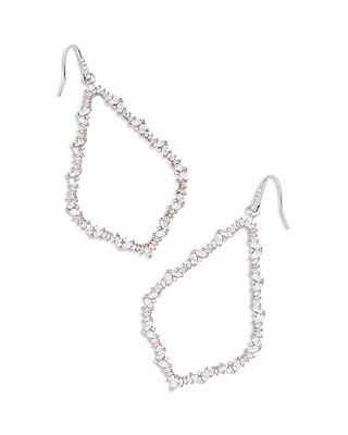 Sophee 14K Gold Plated Cubic Zirconia Open Frame Drop Earrings