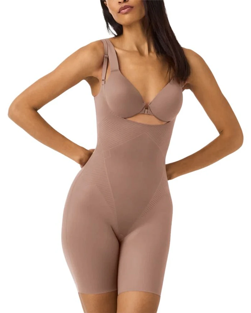 Thinstincts 2.0 Open Bust Mid Thigh Bodysuit