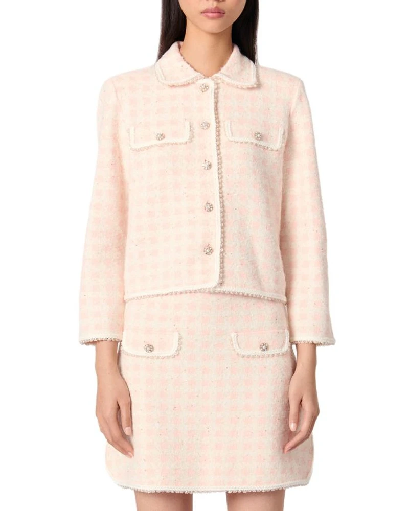 Tweed Effect Knit Jacket