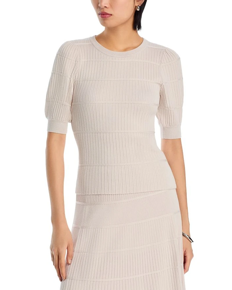 Blouson Sleeve Textured Top