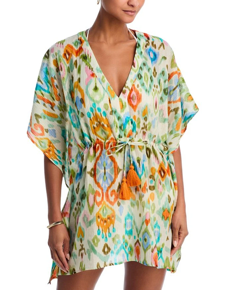 Ikat Caftan Swim Cover-Up