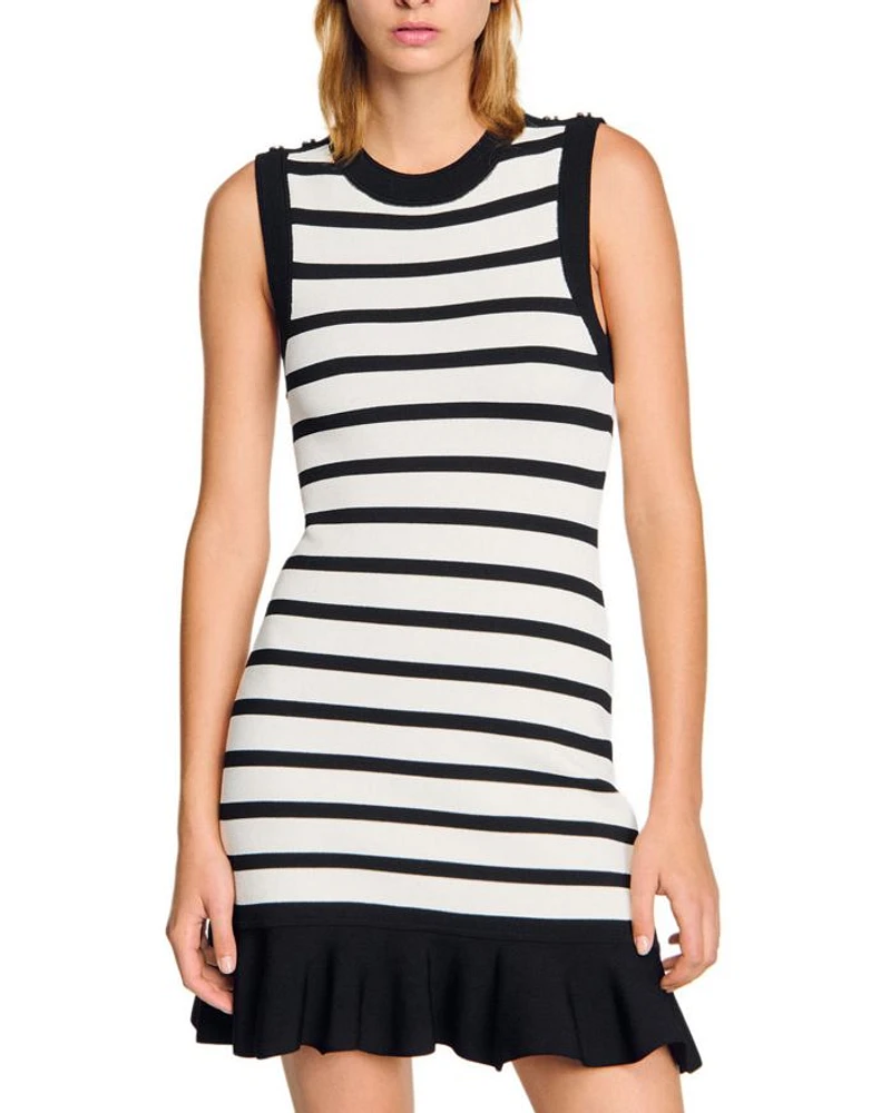 Striped Knit Short Dress