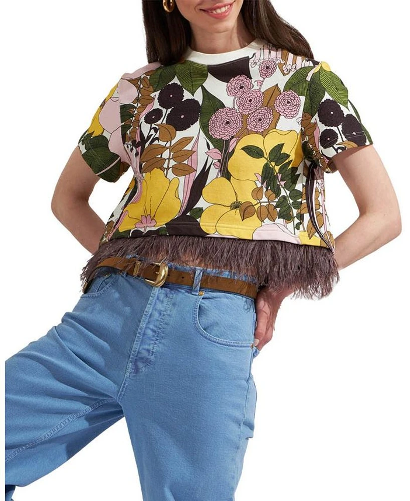 La Scala Tee with Feathers