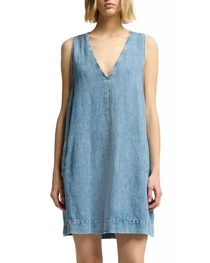V Neck Denim Dress