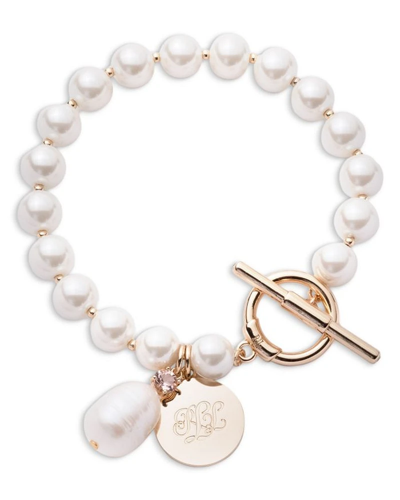 Glass Pearl Beaded Charm Bracelet