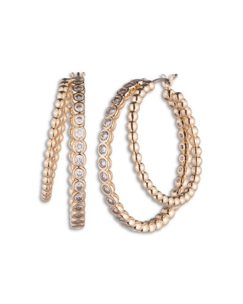 Beaded Split Hoop Earrings