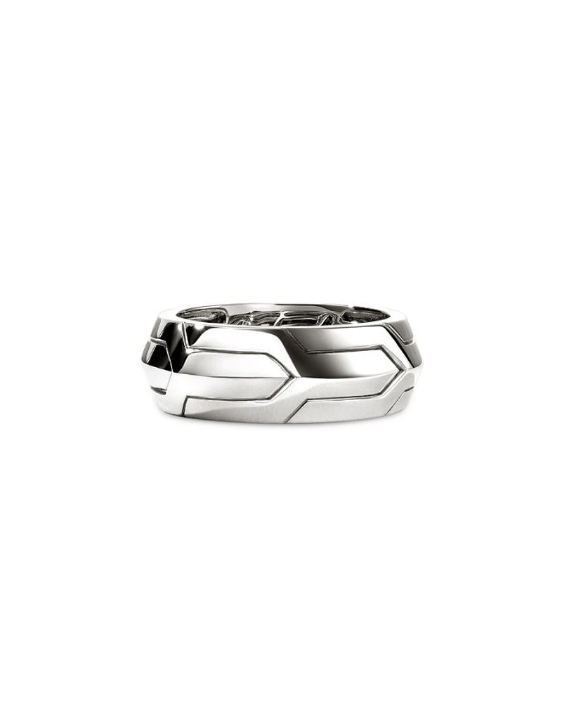 Men's Sterling Silver Icon Polished Geometric Band