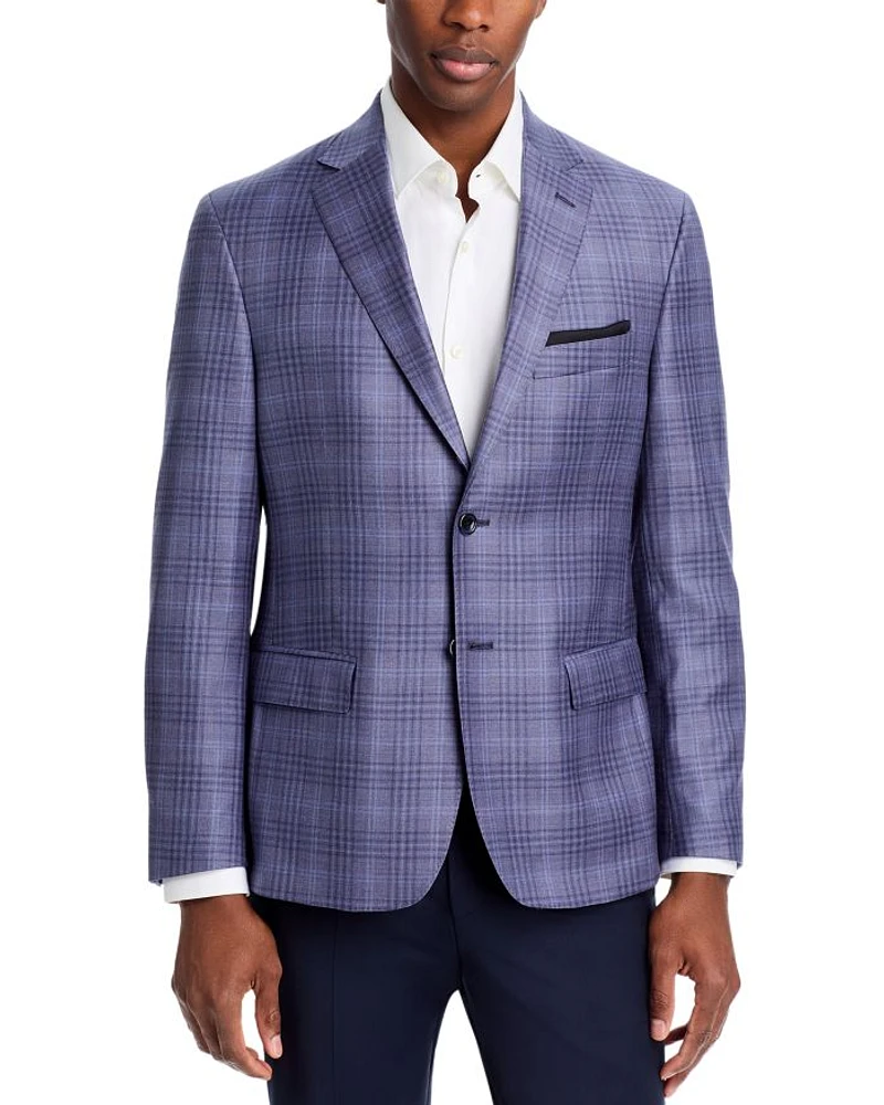 Tonal Plaid Regular Fit Sport Coat