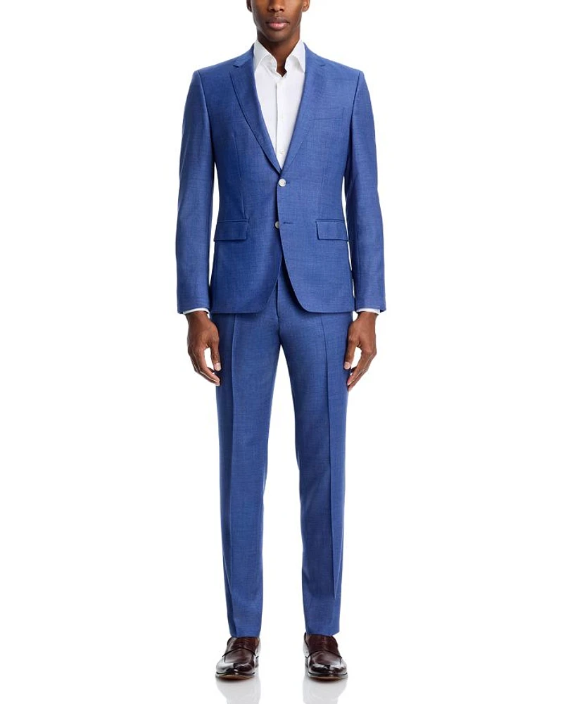 H-Huge Textured Solid Slim Fit Suit