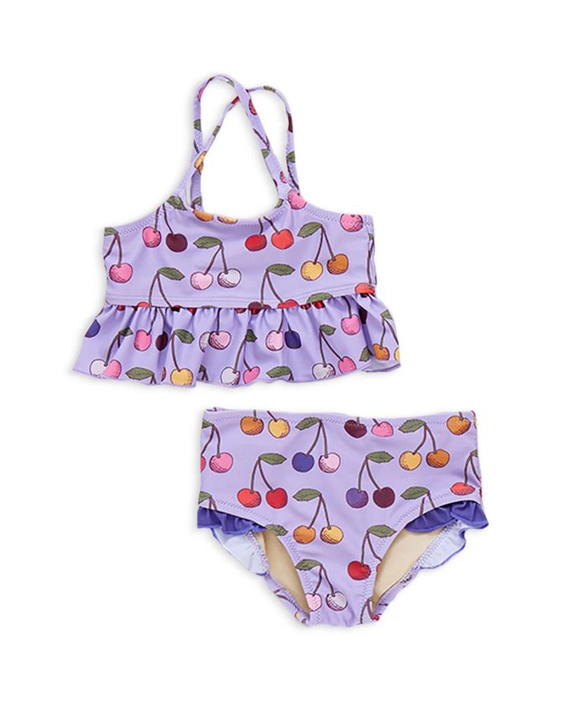 Girls' Joy Sleeveless Ruffle Top & Print Bottom Two Piece Swimwear - Baby