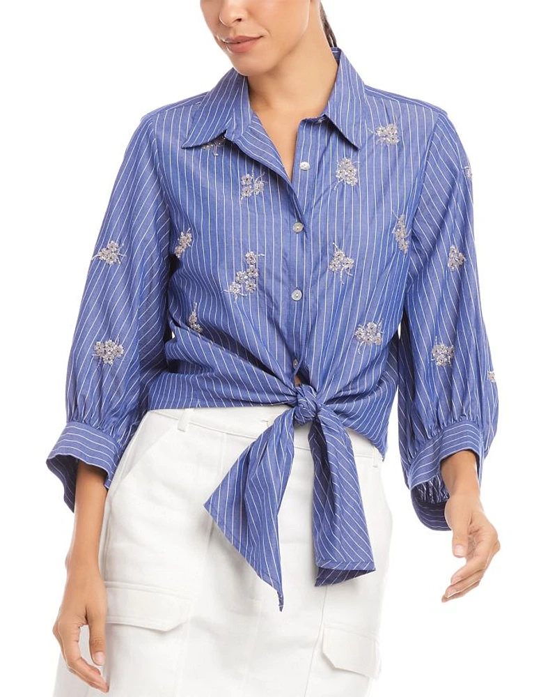 Embellished Tie Front Shirt