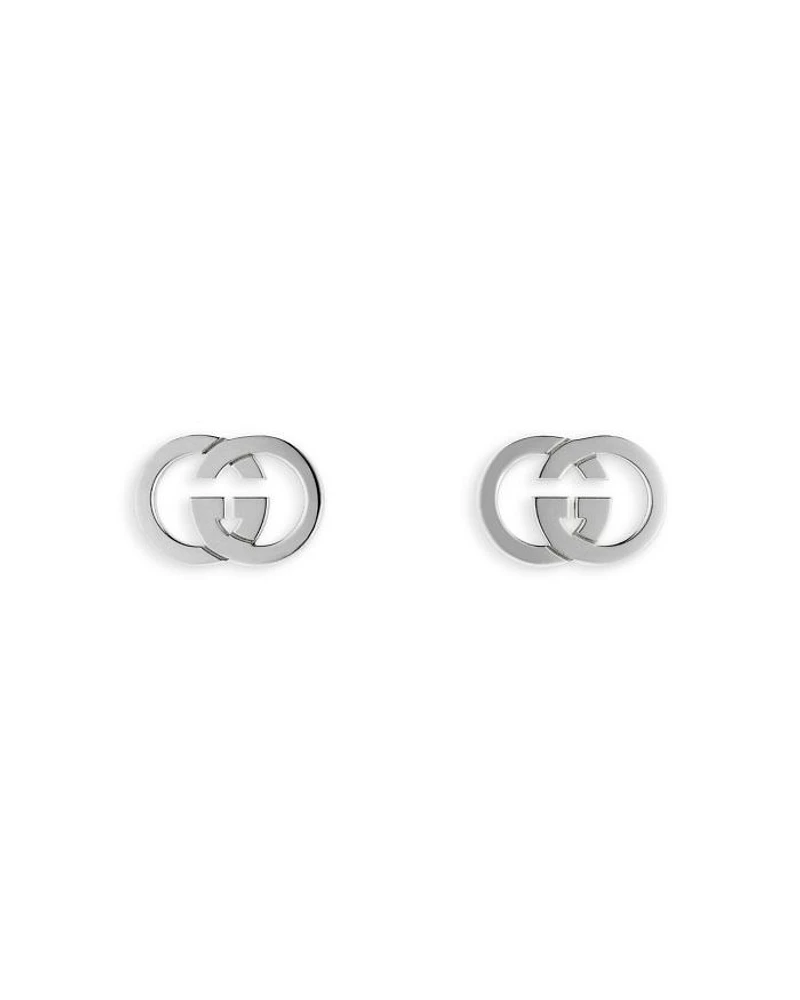 Sterling Silver Interlocking Double G Stud Earrings