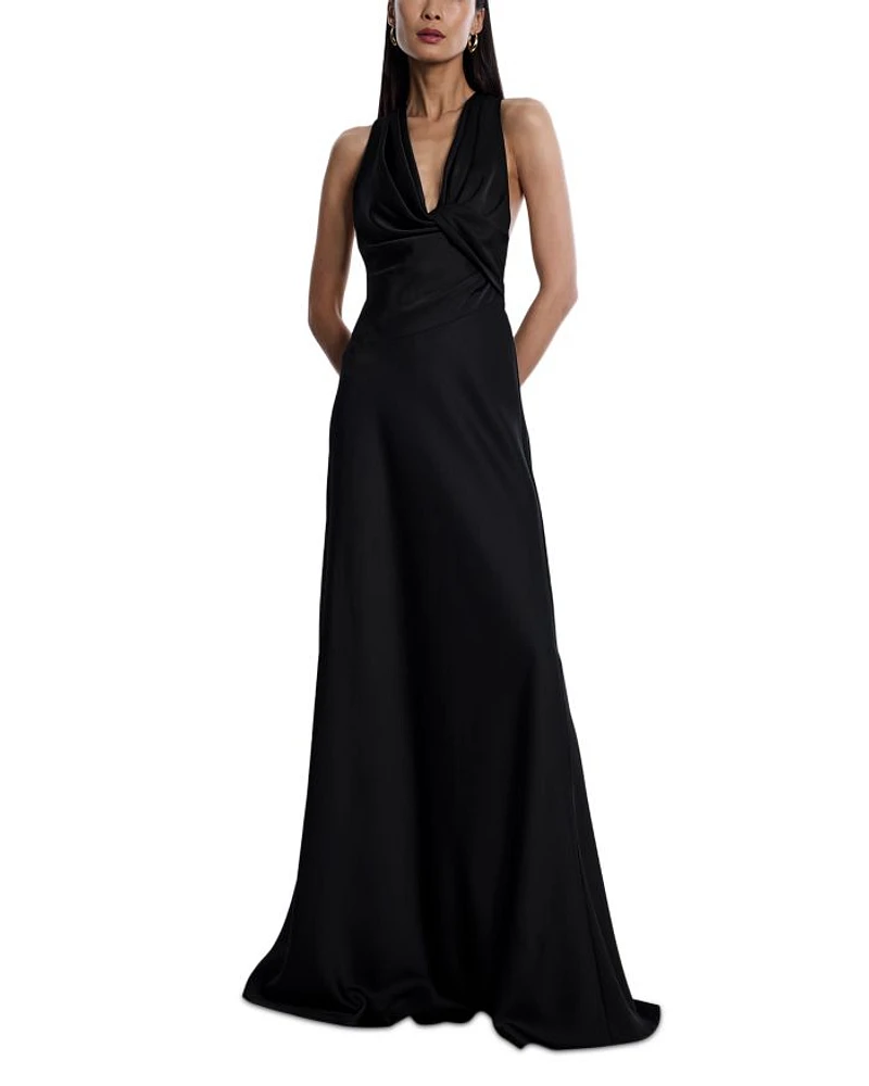 Cowl Neck Halter Gown