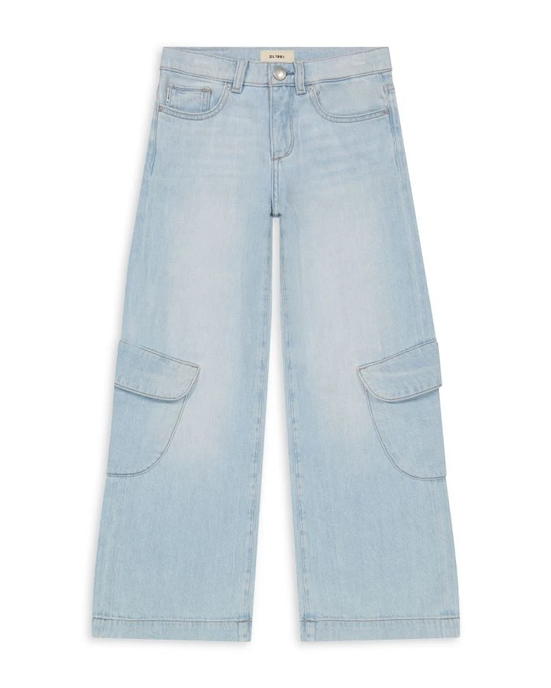 Girls' Nini Wide Leg Jeans Poolside Cargo - Big Kid