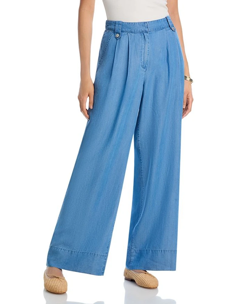 Chambray Wide Leg Pants