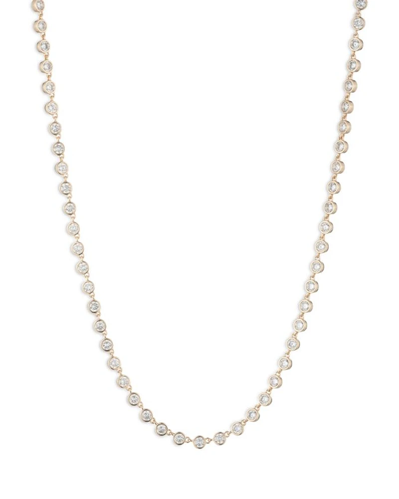 Cubic Zirconia Tennis Collar Necklace, 16-19"