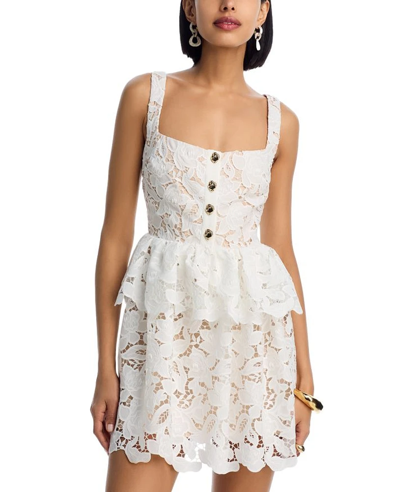Lace Peplum Mini Dress