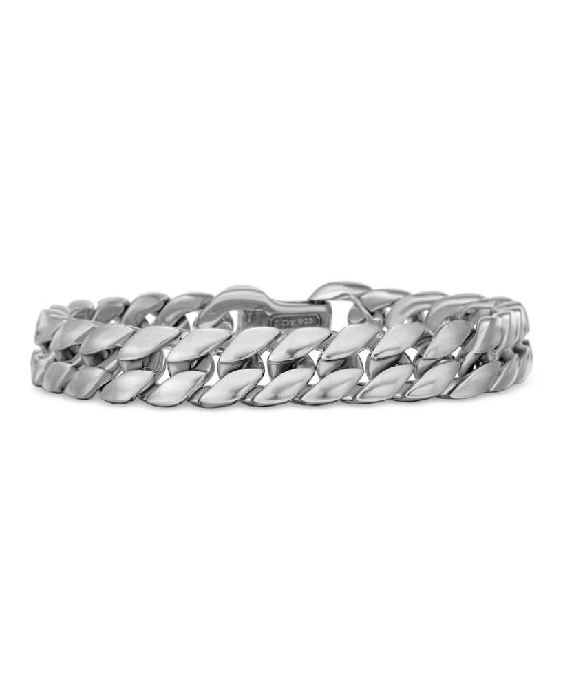 Men's Curb Chain Bracelet Sterling Silver, 11.5mm