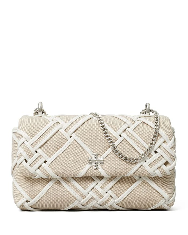 Mini Kira Woven Canvas Flap Bag