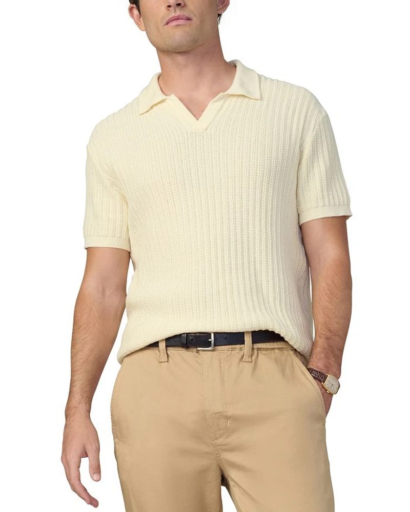 Textured Short Sleeve Polo Sweater