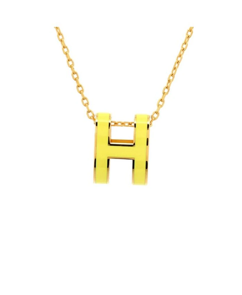 Pop H Pendant Chain Necklace Metal and Enamel