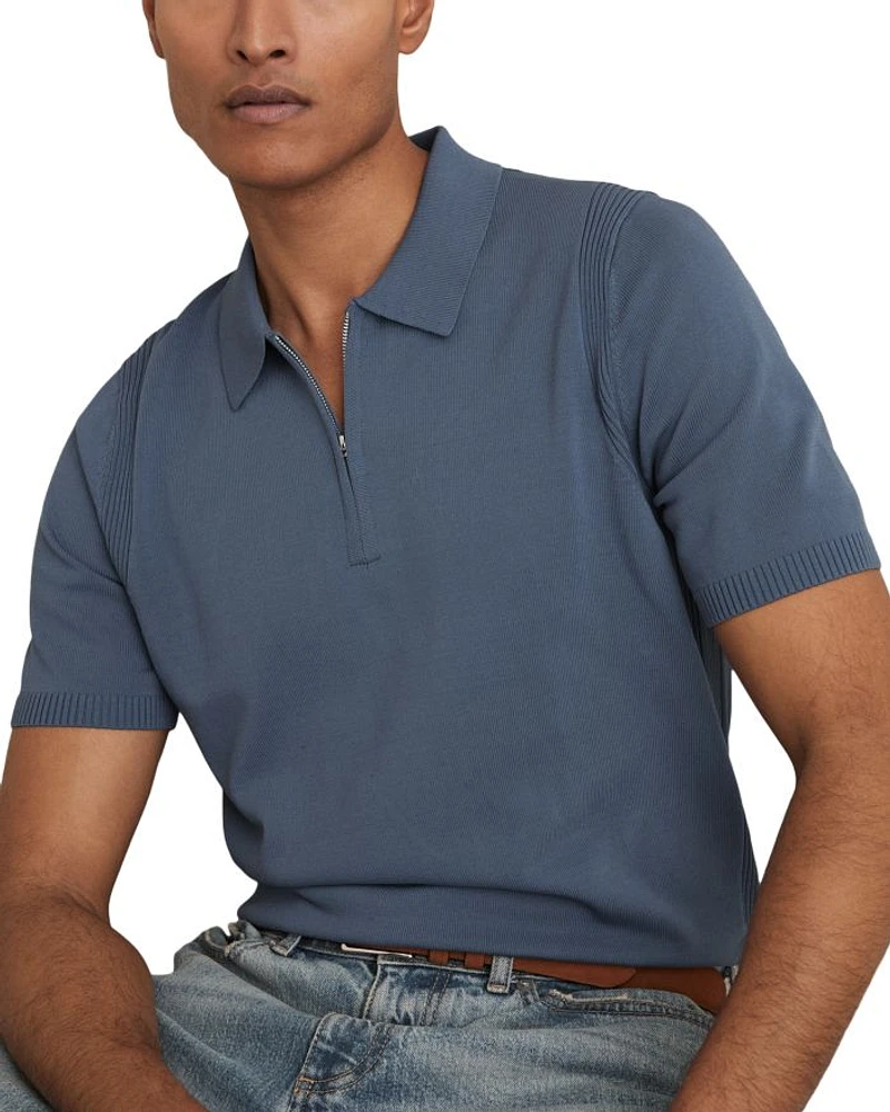 Berkley Slim Fit Quarter Zip Knit Polo Shirt