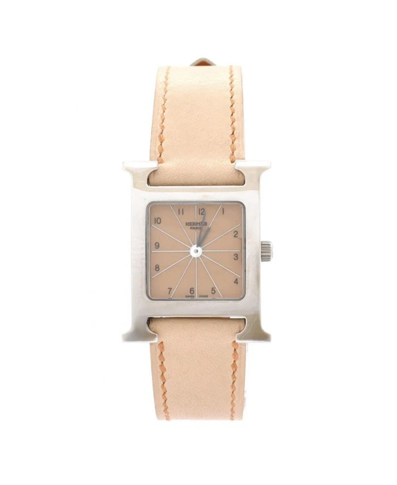 Heure H Quartz Watch in Stainless Steel and Leather 21mm