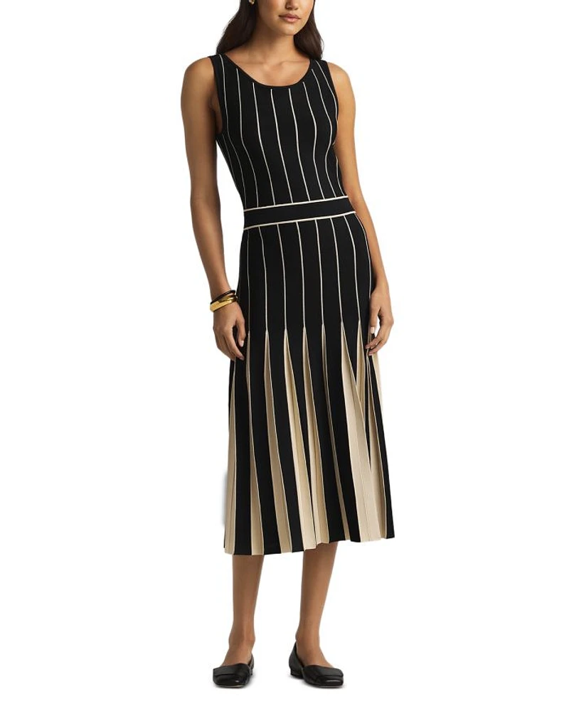 Tonal Pleated Dress