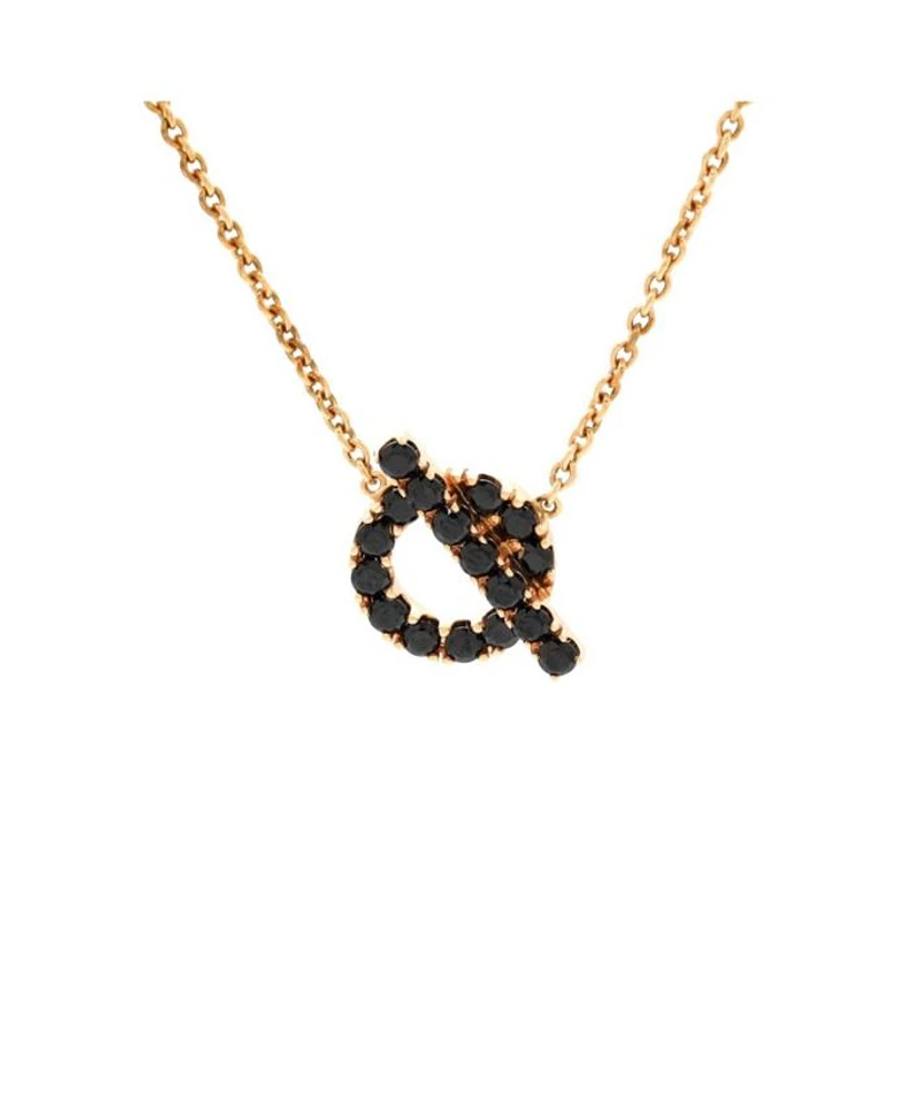 Finesse Pendant Necklace 18K Rose Gold and Black Spinels
