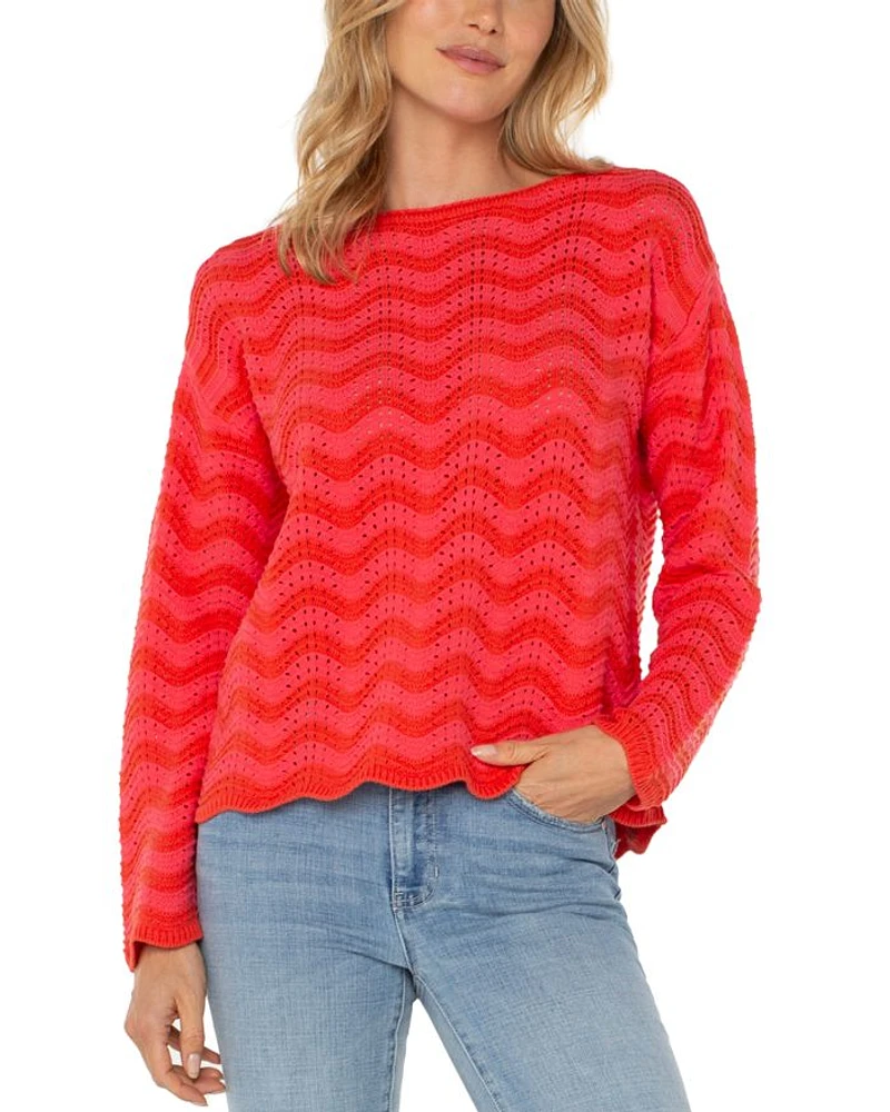 Boat Neck Long Sleeve Sweater