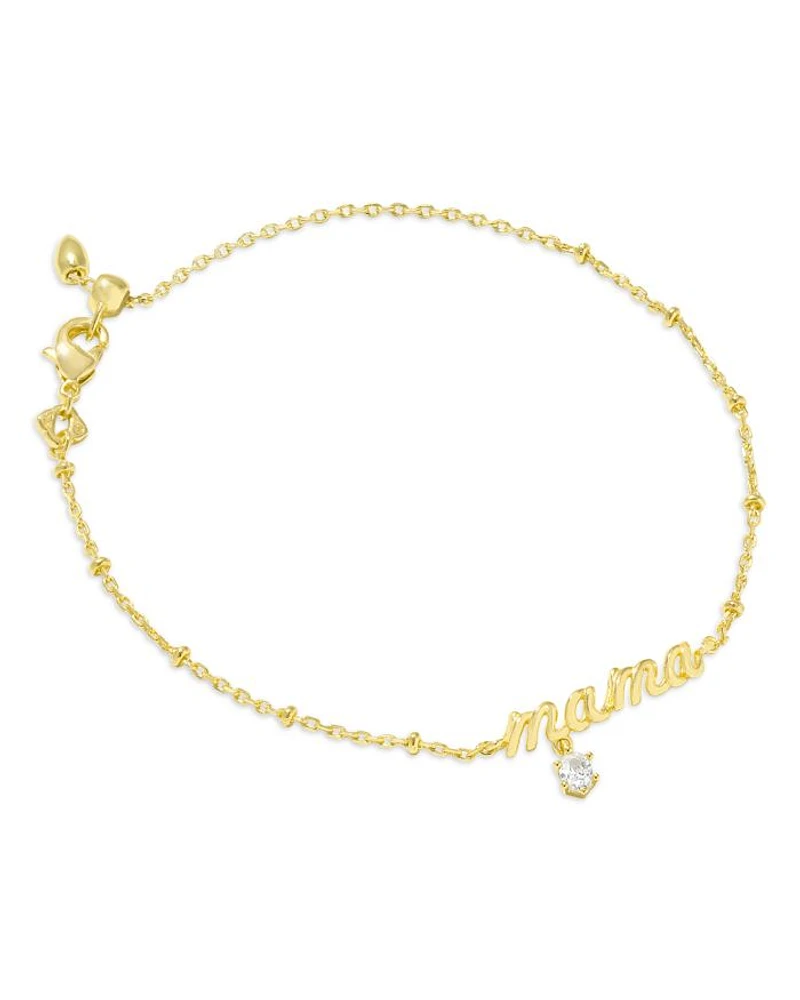 Mama Crystal Delicate Chain Bracelet