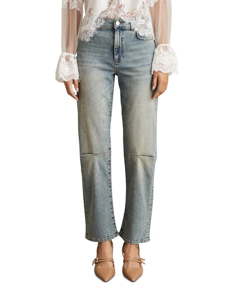 Mahni High Rise Barrel Leg Jeans Light Blue