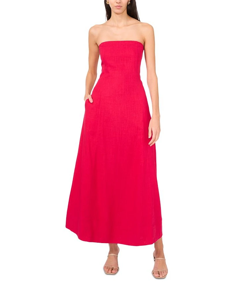 Strapless Smocking Panel Dress