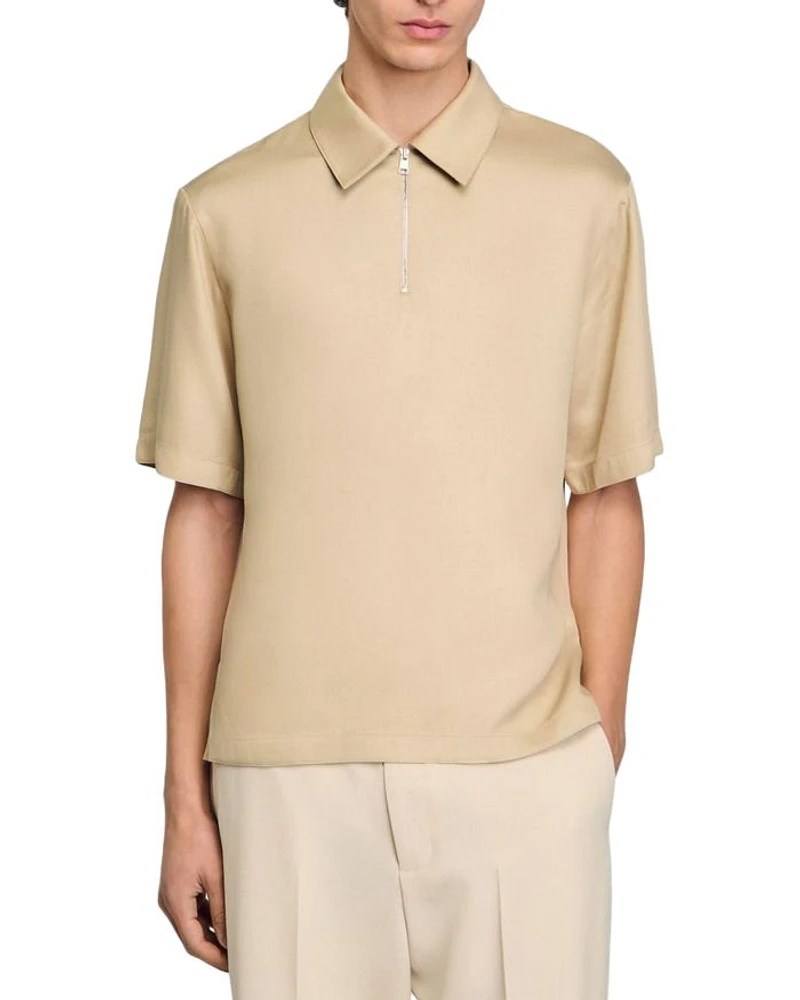 Zip-Neck Polo Shirt