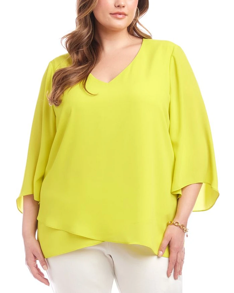 Plus Crossover Hem Top