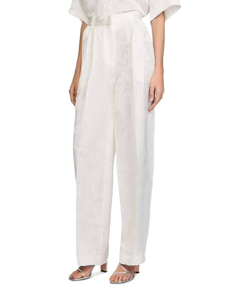 Jacquard Floral Pants