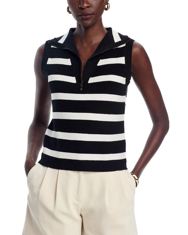Sleeveless Striped Sweater