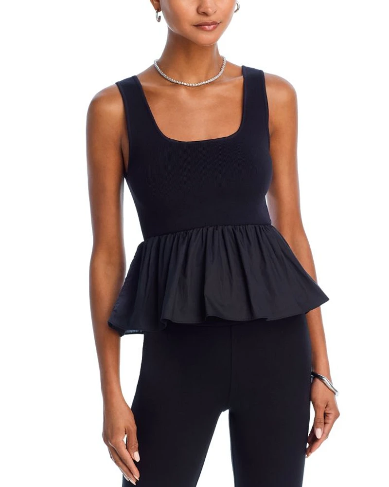 Peplum Poplin Tank - Exclusive
