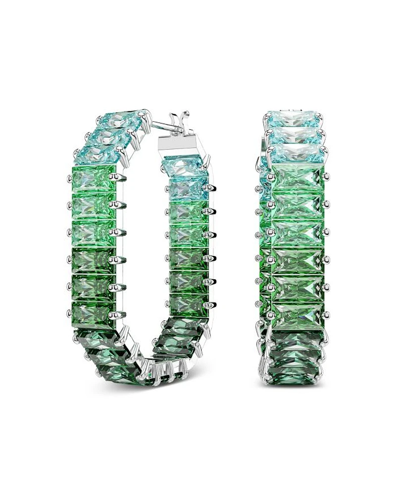 Matrix Crystal Oval Hoop Earrings