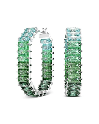 Matrix Crystal Oval Hoop Earrings