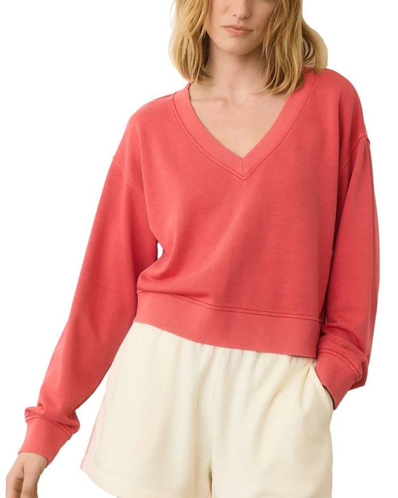 Lightweight Terry V Neck Sweatshirt