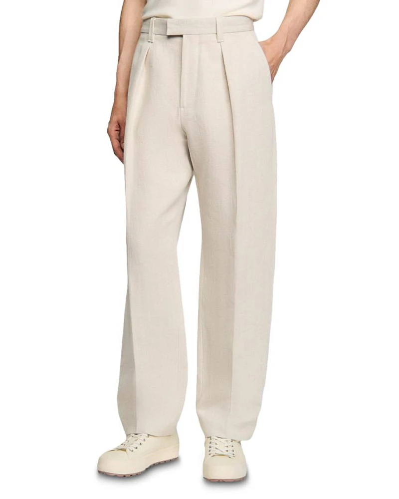 Wide Leg Trousers With Creases